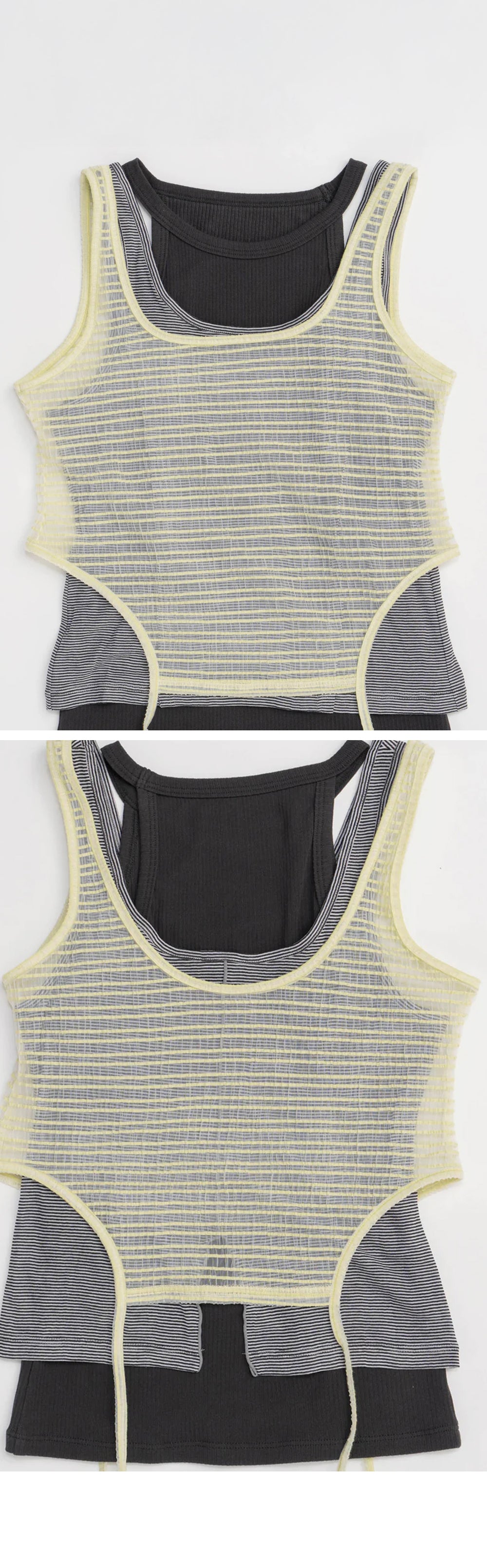 MAISON SPECIAL (W) TRIPLE LAYERED TANK TOP (LIME)