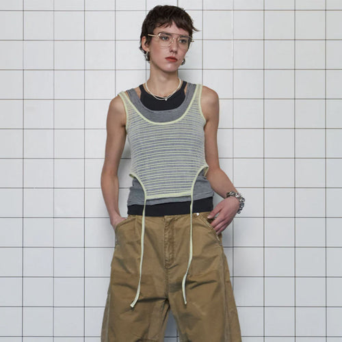 MAISON SPECIAL (W) TRIPLE LAYERED TANK TOP (LIME)