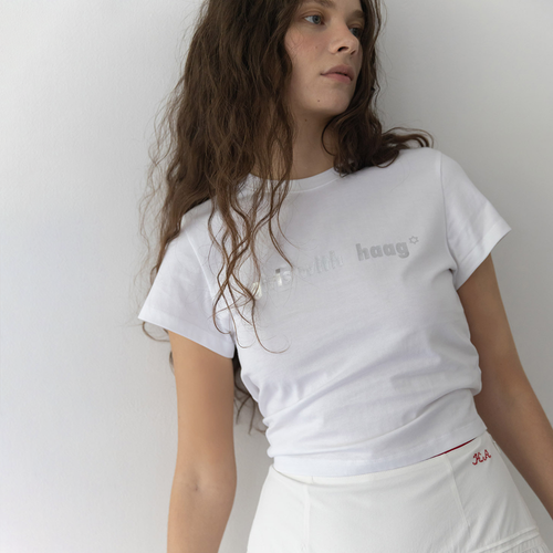 HAAG a girls crop t-sh (white)