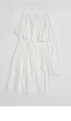 MAISON SPECIAL (W) FLARE TIERED SKIRT (WHITE)