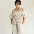 MAISON SPECIAL (W) 2WAY SLEEVE DOT RUFFLE BLOUSE (MULTI)