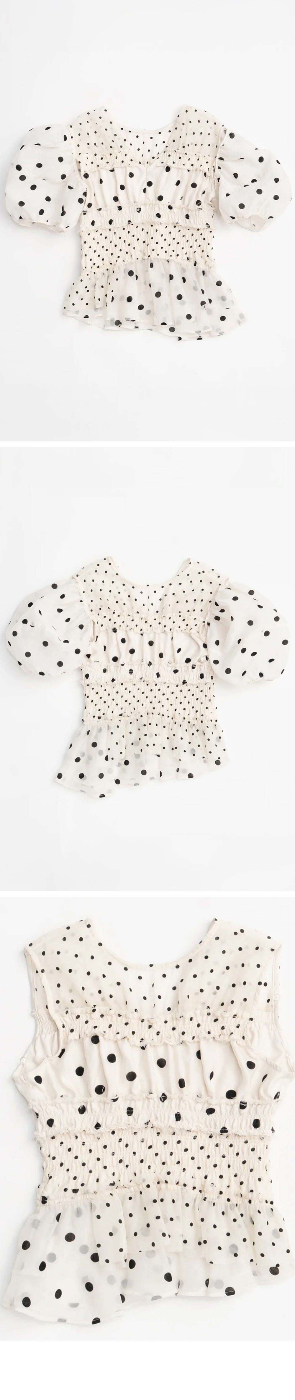 MAISON SPECIAL (W) 2WAY SLEEVE DOT RUFFLE BLOUSE (MULTI)