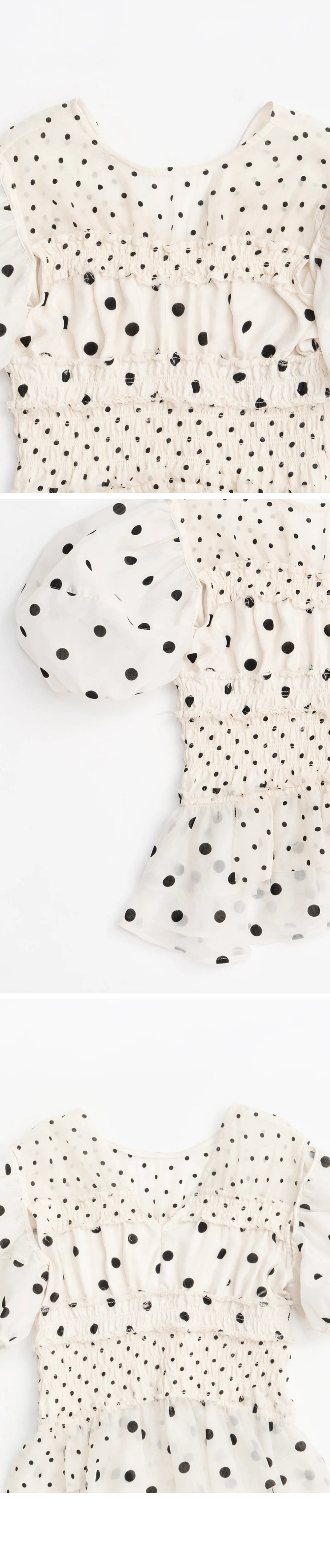 MAISON SPECIAL (W) 2WAY SLEEVE DOT RUFFLE BLOUSE (MULTI)
