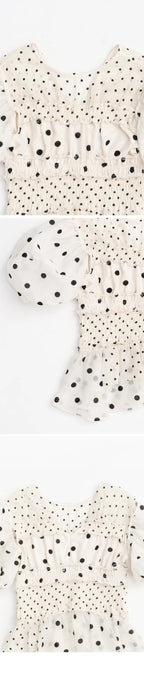 MAISON SPECIAL (W) 2WAY SLEEVE DOT RUFFLE BLOUSE (MULTI)