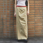 MAISON SPECIAL (W) SIDE SLIT TUCK TIGHT SKIRT (BEIGE)