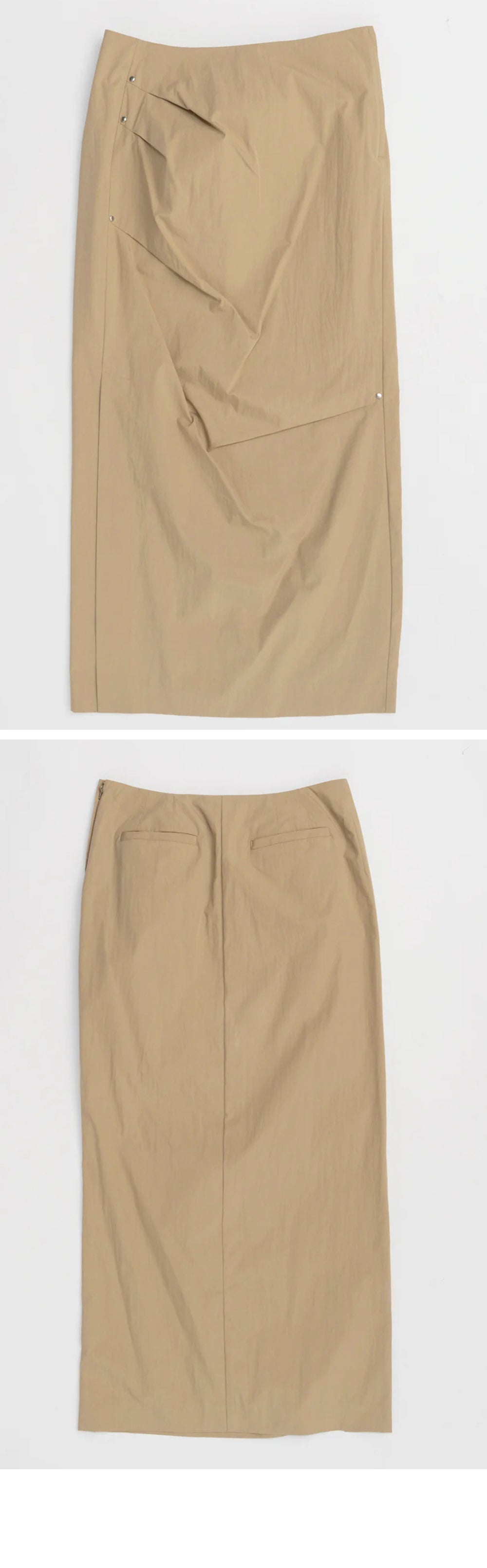 MAISON SPECIAL (W) SIDE SLIT TUCK TIGHT SKIRT (BEIGE)