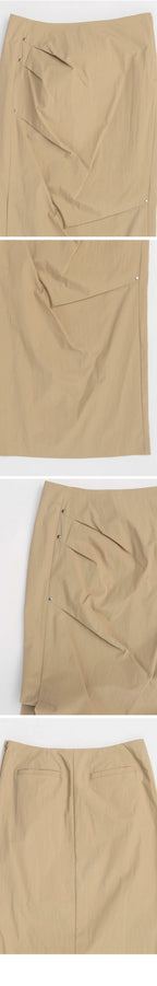 MAISON SPECIAL (W) SIDE SLIT TUCK TIGHT SKIRT (BEIGE)
