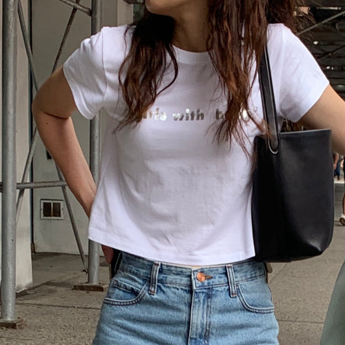 HAAG a girls crop t-sh (white)