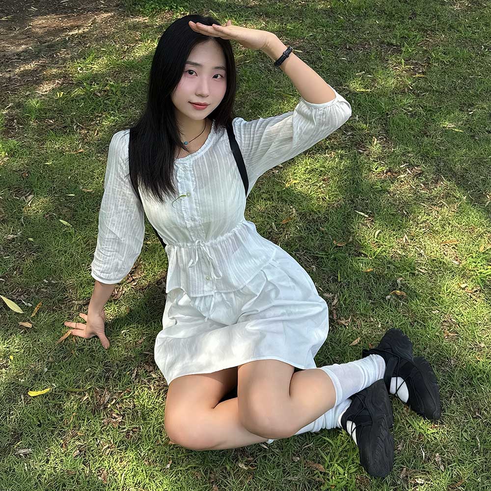 TMAKER FRILL STRING BLOUSE WT