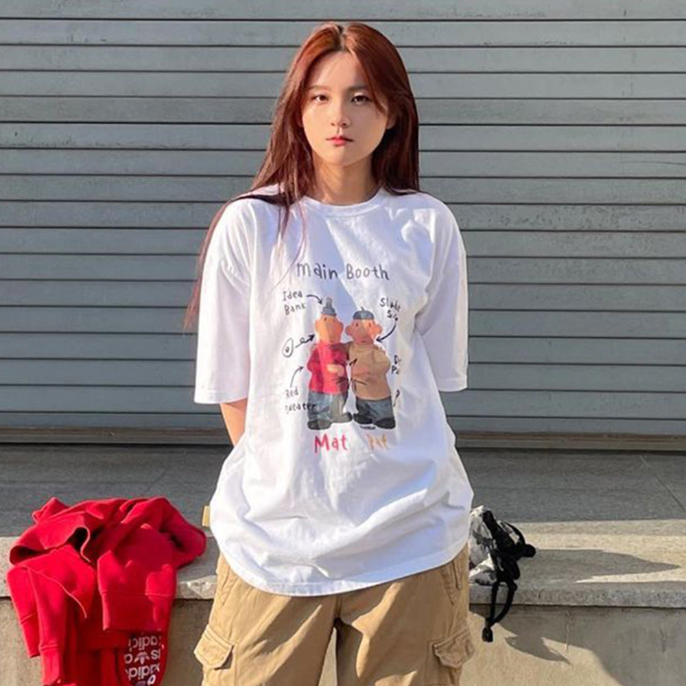 MAINBOOTH [Pat and Mat] QnA T-shirt (white)
