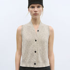 CORDERA (W) FLECKED COTTON VEST (NATURAL)