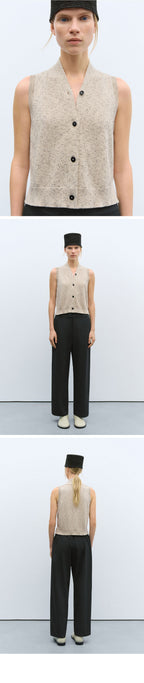 CORDERA (W) FLECKED COTTON VEST (NATURAL)