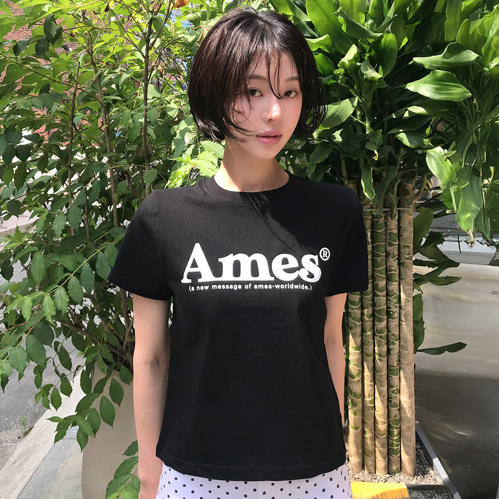 ames worldwide BASIC LOGO TEE BLACK (AM2DMUT511A)