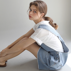 SLOW LOLLI SLOW LOLLI Jumpsuit Cross-back Denim Overall