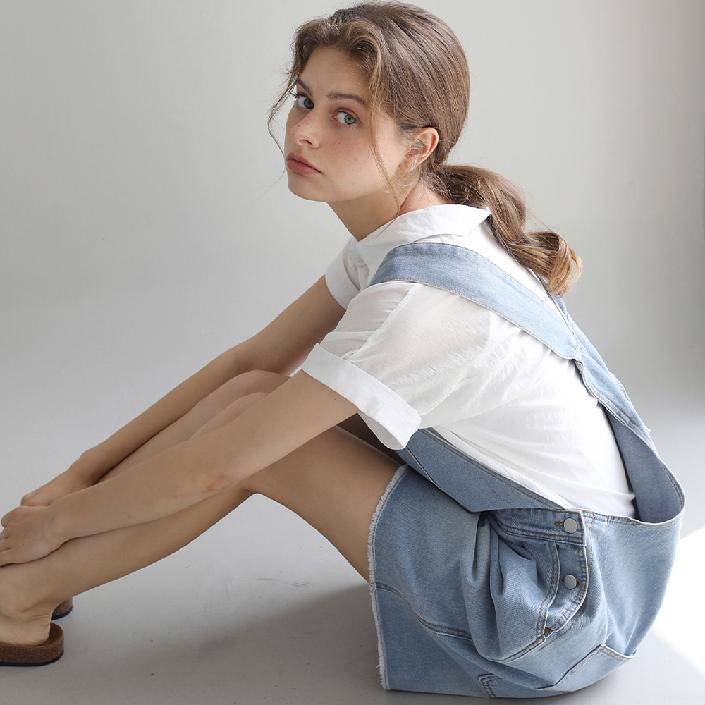 SLOW LOLLI SLOW LOLLI Jumpsuit Cross-back Denim Overall