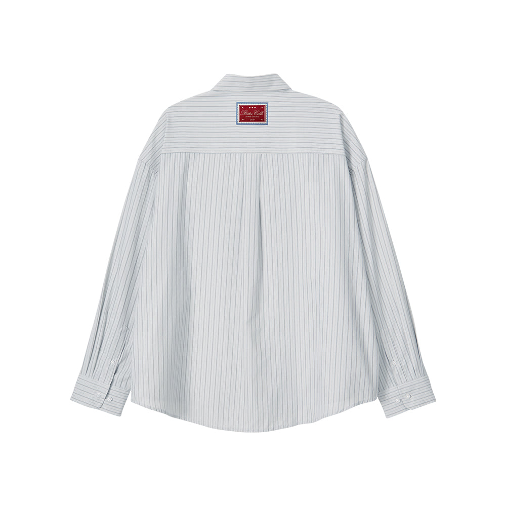 BITTERCELLS Oversized Sasha Stripe Shirt-Grey