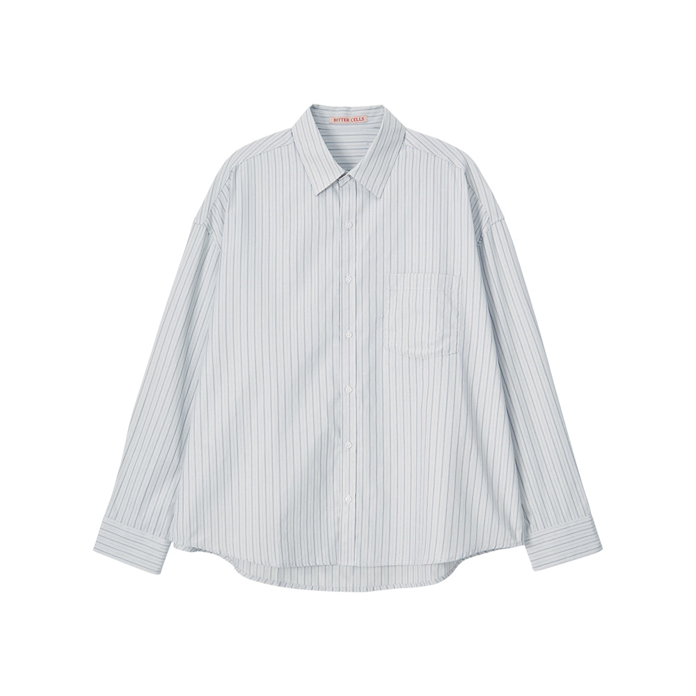 BITTERCELLS Oversized Sasha Stripe Shirt-Grey