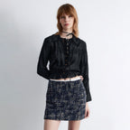 & Other Stories Long Sleeve Lace Blouse (Black)