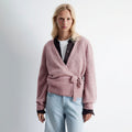 & Other Stories Mohair Blend Knit Wrap Cardigan (Dusty Pink)