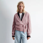 & Other Stories Mohair Blend Knit Wrap Cardigan (Dusty Pink)