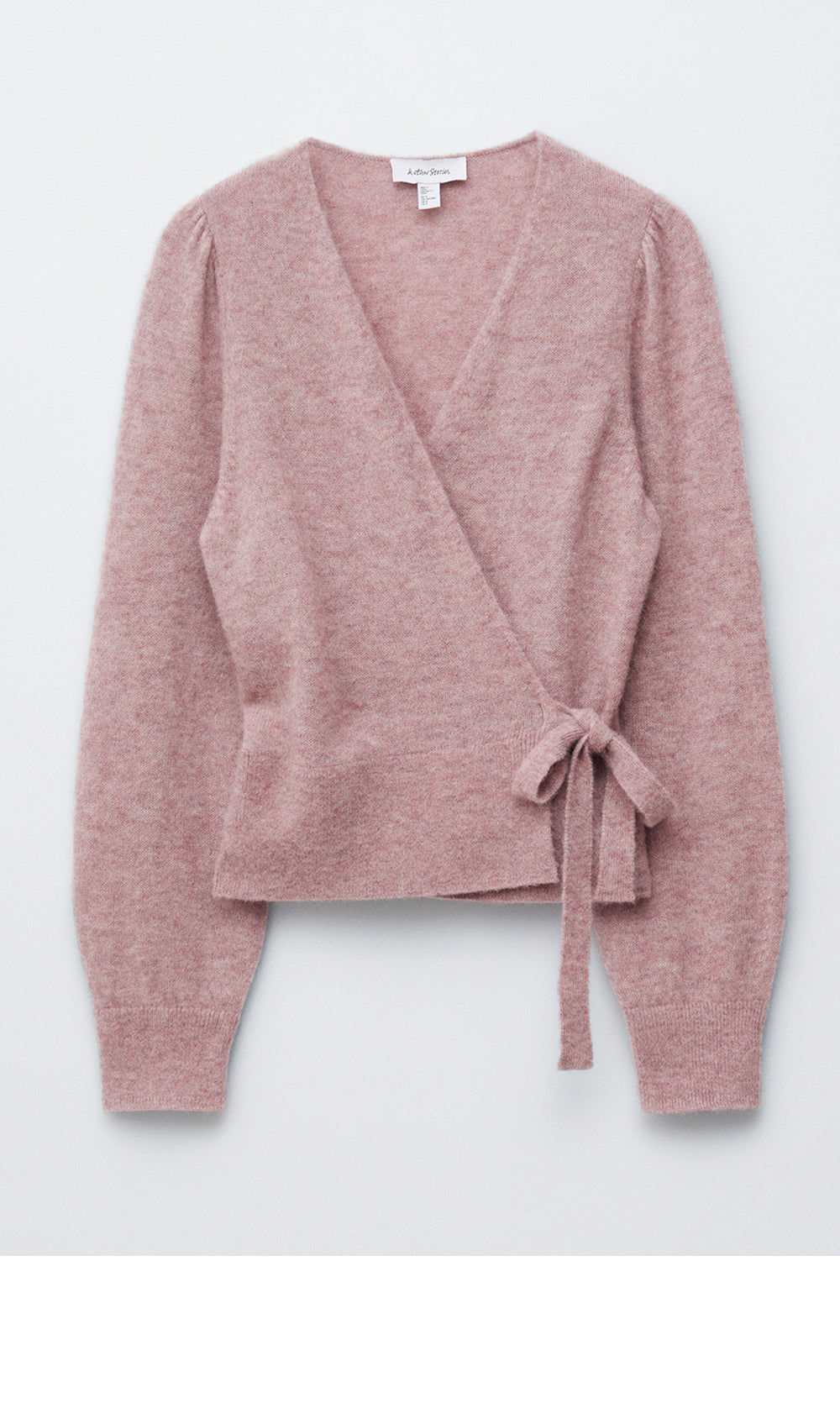 & Other Stories Mohair Blend Knit Wrap Cardigan (Dusty Pink)