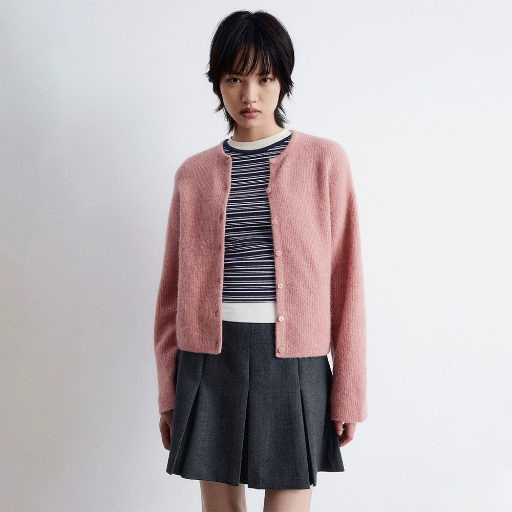& Other Stories Alpaca blend knit cardigan (Dusty Pink)