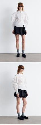& Other Stories Asymmetrical Cotton Shirt (White)