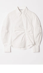 & Other Stories Asymmetrical Cotton Shirt (White)