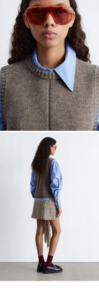 & Other Stories Asymmetrical Cotton Shirt (Mid Blue)