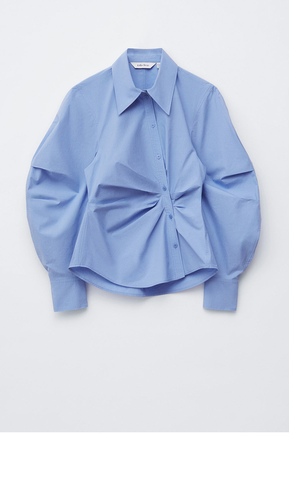 & Other Stories Asymmetrical Cotton Shirt (Mid Blue)