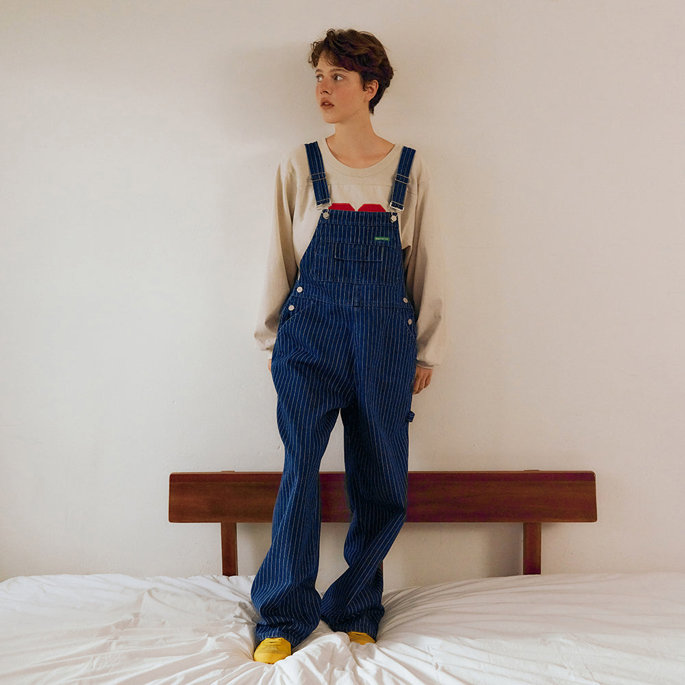 GREENBUTTER GREENBUTTER Jumpsuit Pinstripe Denim Overall Pants