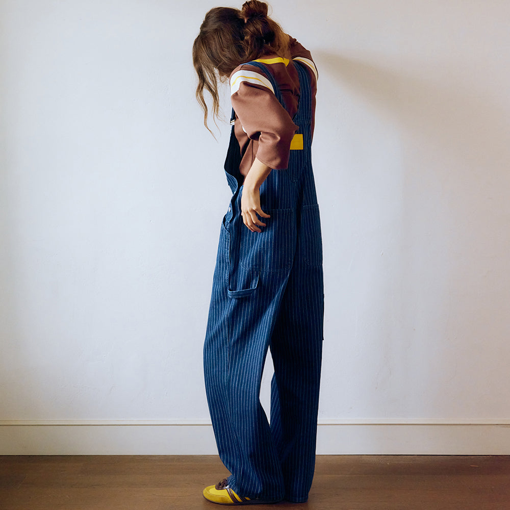 GREENBUTTER GREENBUTTER Jumpsuit Pinstripe Denim Overall Pants