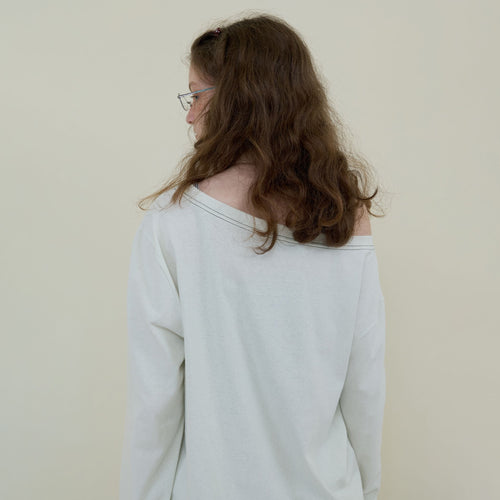 NOCONTENT 231. Off Shoulder Plain T _ Ivory