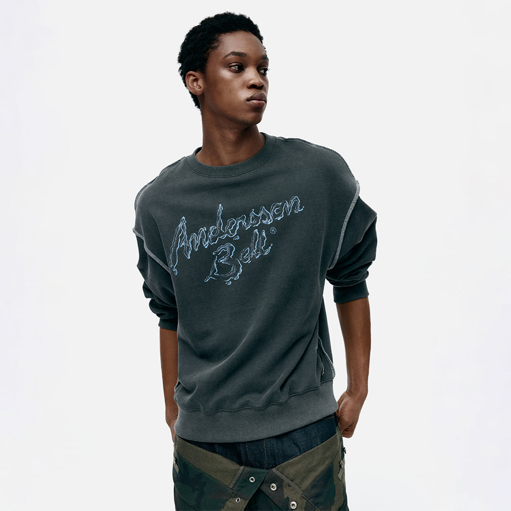 ADSB ANDERSSON BELL UNISEX LIQUID LOGO SWEATSHIRT atb1378u(CHARCOAL)