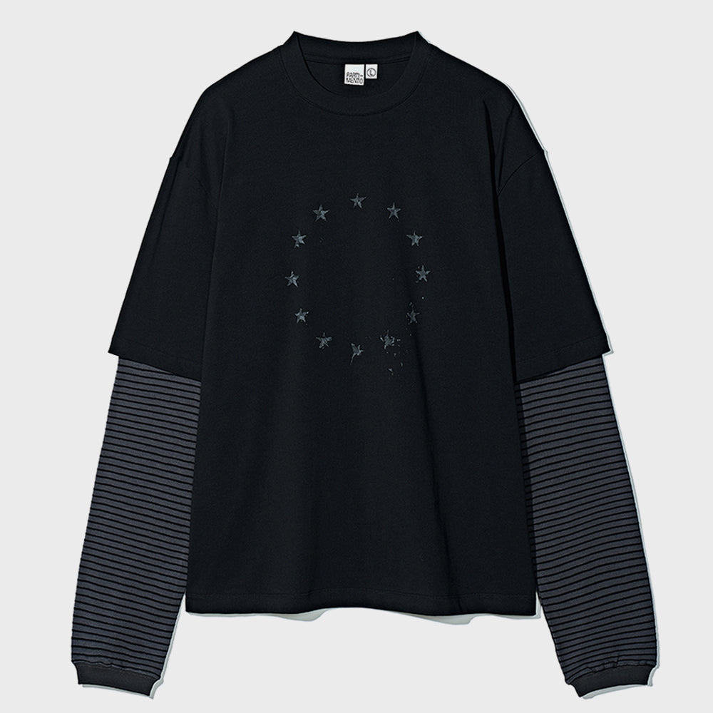 partimento Circle Star Layered Long Sleeve Black