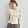 MONGDOL Tube top shirring layered t-shirt cream MDTS083CREAM