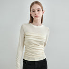 MONGDOL Tube top shirring layered t-shirt cream MDTS083CREAM