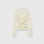 MONGDOL Tube top shirring layered t-shirt cream MDTS083CREAM