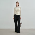 MONGDOL Tube top shirring layered t-shirt cream MDTS083CREAM