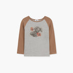 MARGESHERWOOD RABBIT RAGLAN T-SHIRT_grey/brown