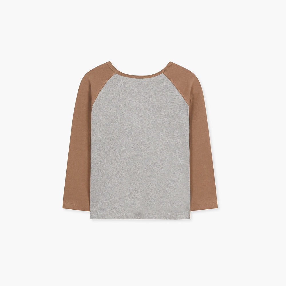 MARGESHERWOOD RABBIT RAGLAN T-SHIRT_grey/brown
