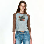MARGESHERWOOD RABBIT RAGLAN T-SHIRT_grey/brown