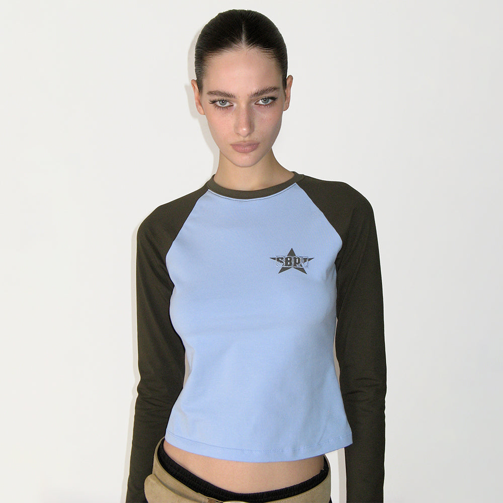 SUNBURNPROJECT RAGLAN LONG SLEEVE TOP, CHARCOAL