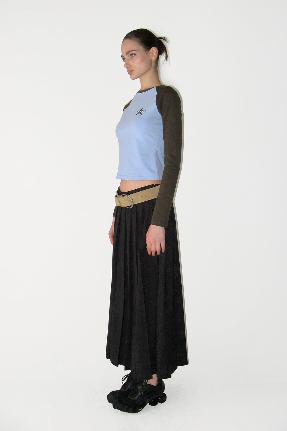 SUNBURNPROJECT RAGLAN LONG SLEEVE TOP, CHARCOAL
