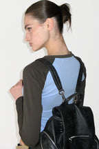 SUNBURNPROJECT RAGLAN LONG SLEEVE TOP, CHARCOAL
