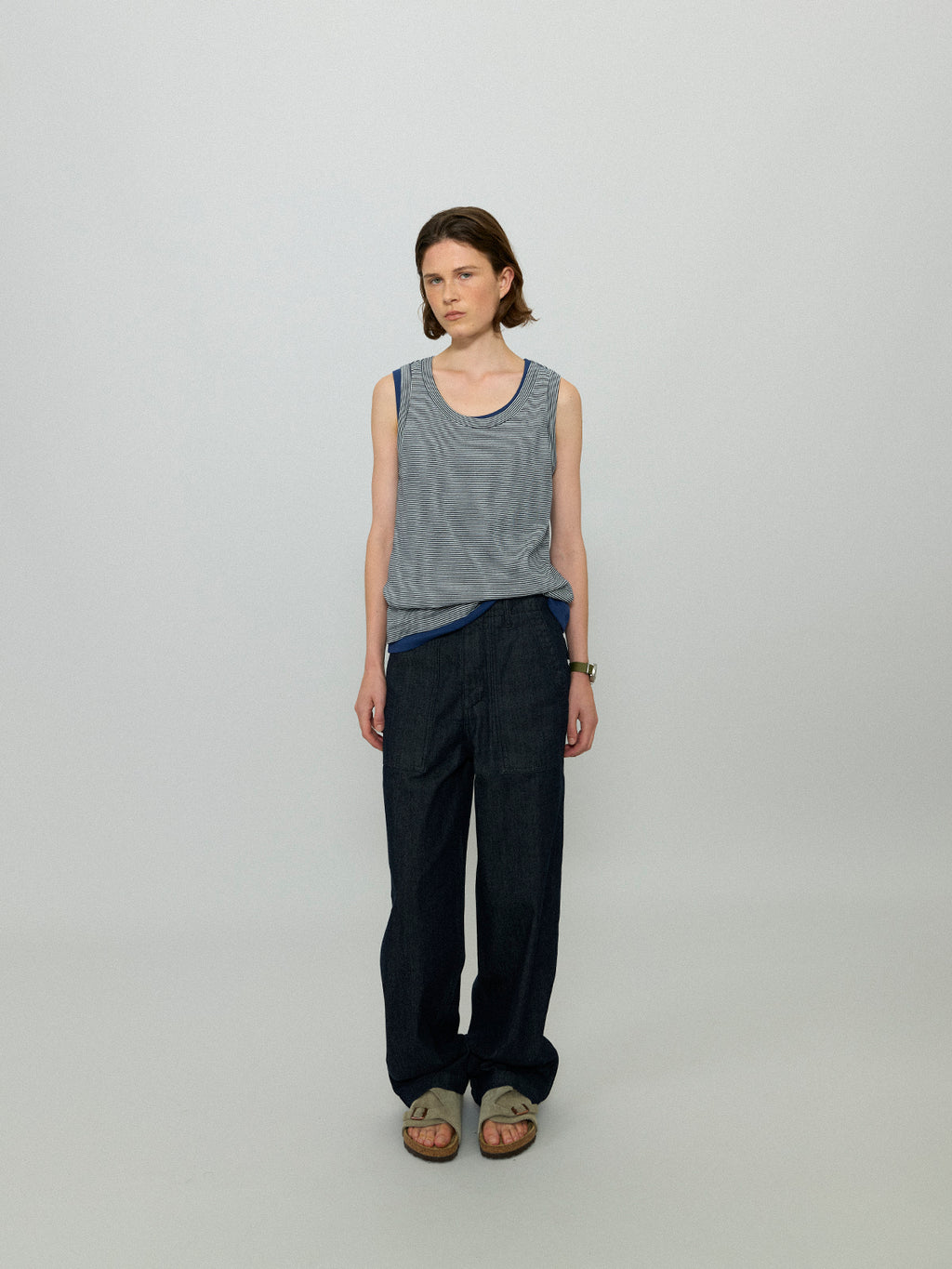 L'EAU [2nd] Leau sleeveless_navy stripe
