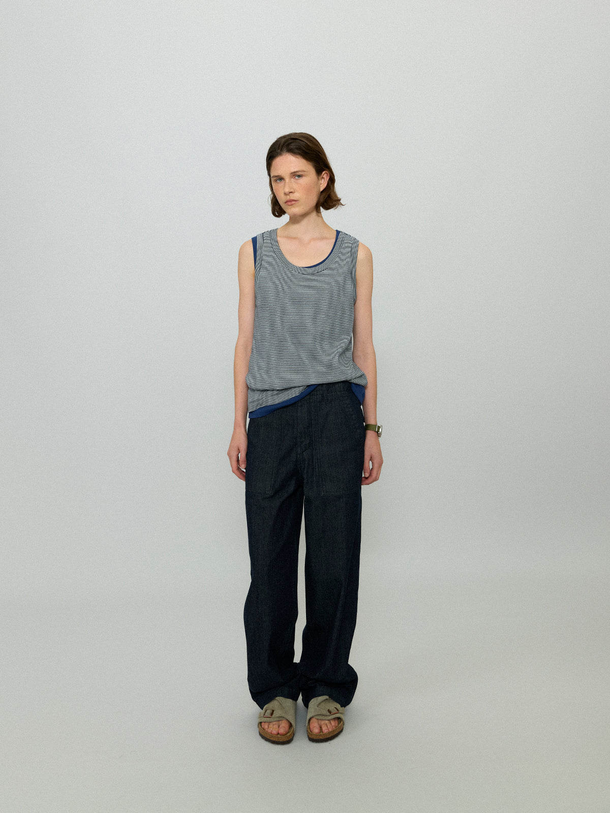 L'EAU [2nd] Leau sleeveless_navy stripe