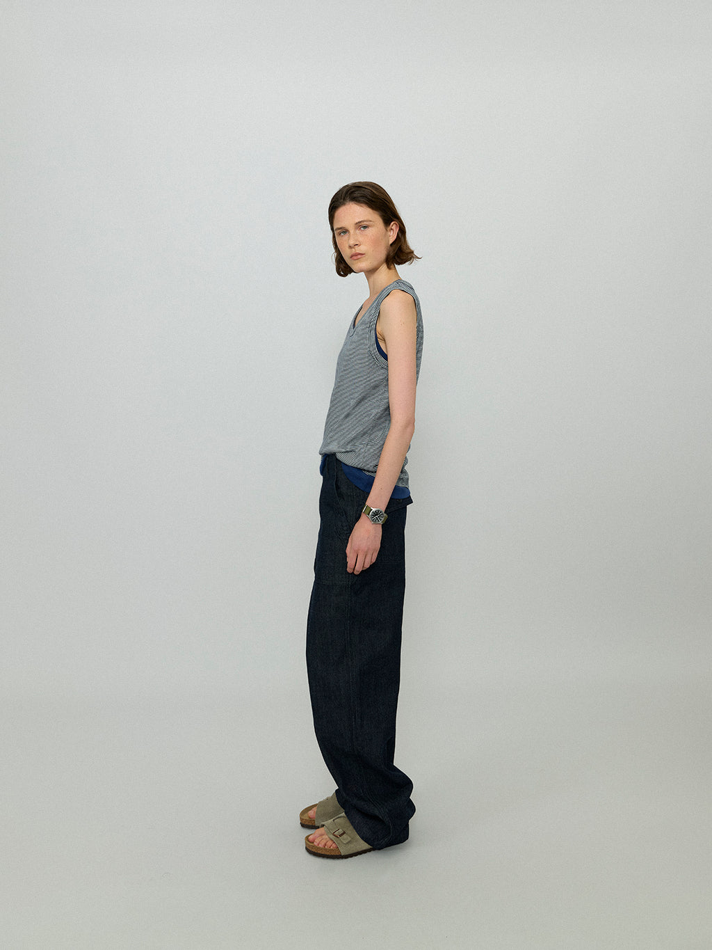 L'EAU [2nd] Leau sleeveless_navy stripe