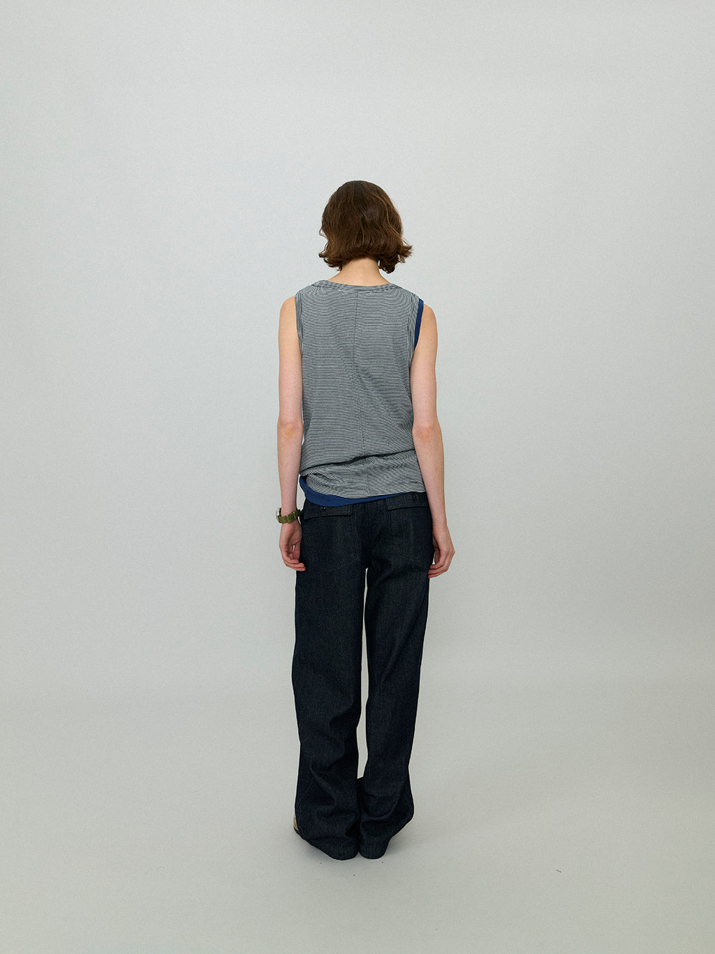 L'EAU [2nd] Leau sleeveless_navy stripe