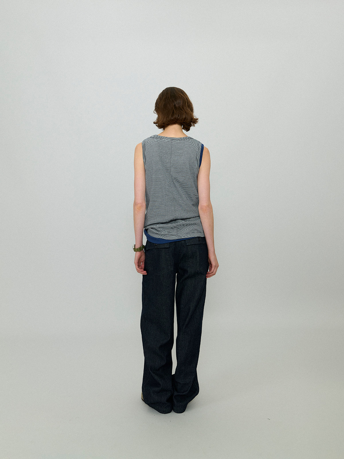 L'EAU [2nd] Leau sleeveless_navy stripe